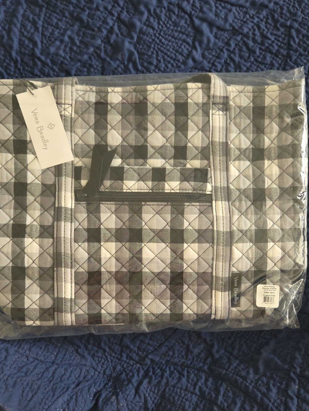Vera Bradley Small Vera Tote Kingbird Plaid.